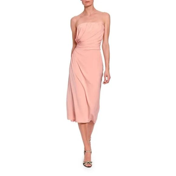 NWT DOLCE & GABBANA Strapless Ruched Midi Dress Pink 44 L - Picture 7 of 7